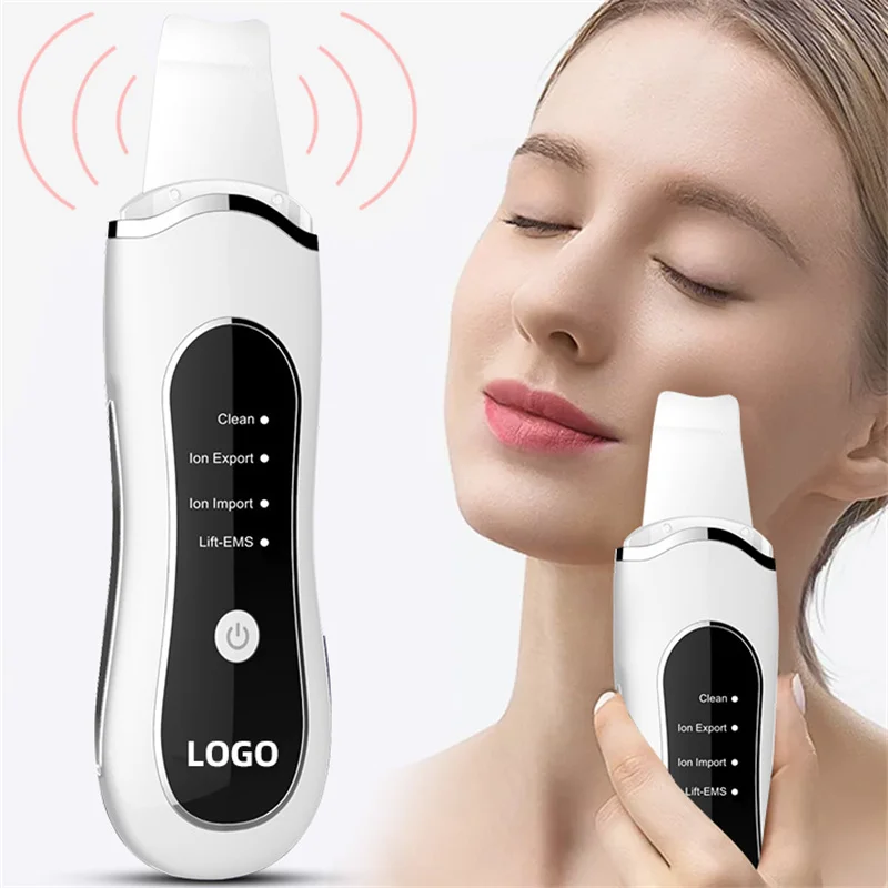 

High Frequency Ultrasonic Facial Skin Scrubber Blackhead Remover Vacuum Pore Cleaner Peeling Face Exfoliator Ems Facial Lifting
