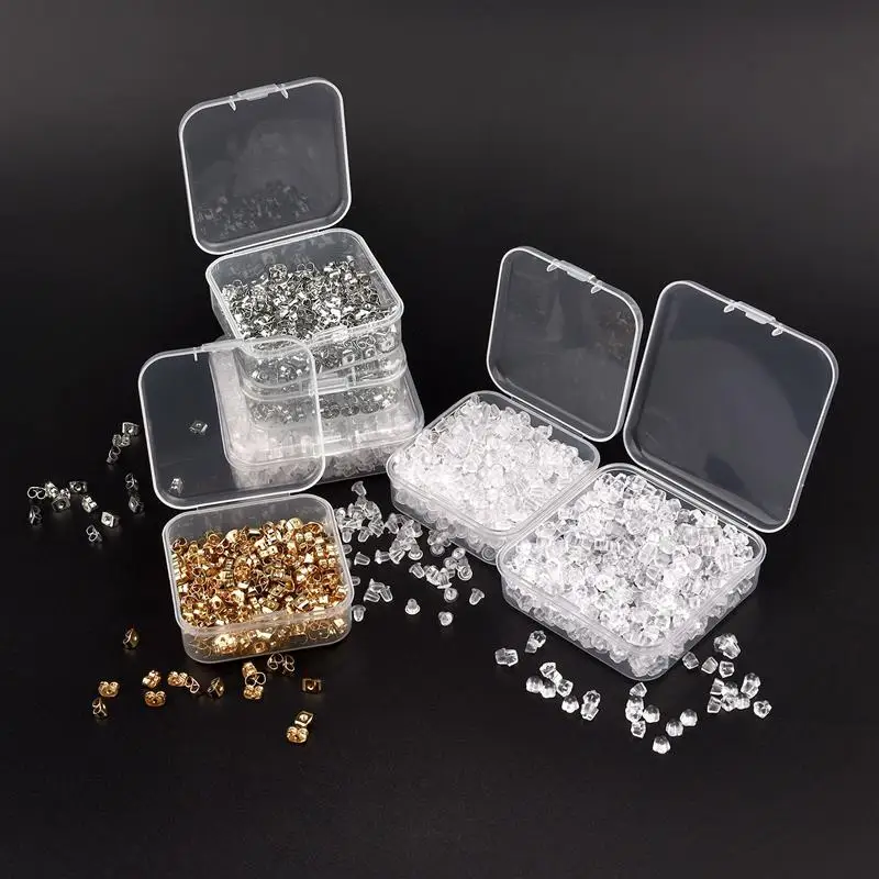Creatcabin 1 Scatola 8 Paia 925 Parti Posteriori Per Orecchini In Argento Sterling Con Chiusura A Dadi Per Le Orecchie Sostituzioni Ipoallergeniche Sicure Per Orecchini Traforati Platino E Oro
