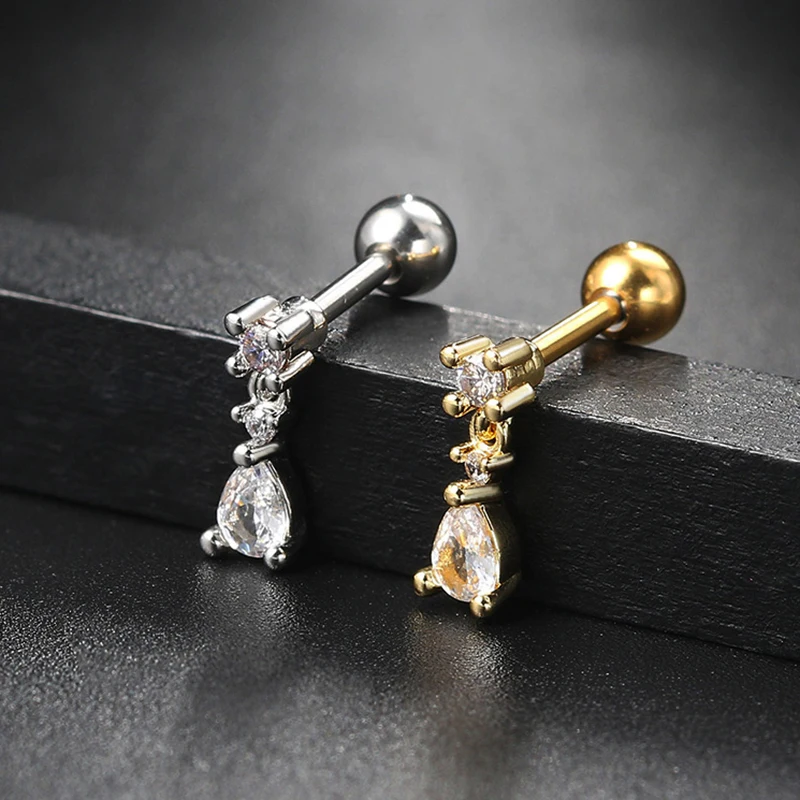 Set Van 3 Hoefijzer Piercings 18G Met CZ Kristal - 8mm 316L Roestvrij Staal Voor Tragus, Helix, Conch, Septum & Neus