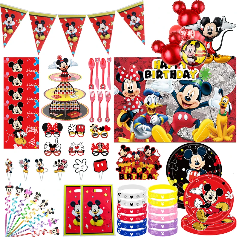Birthday Party Decorations Disney Mickey Mouse Birthday Party Decorations Kit Paper Plate Cups Napkins Balloons DIY Supplies