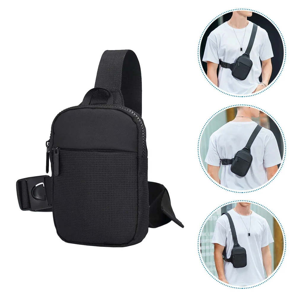 

Fashion Niche Chest Bag Personalized Small Shoulder Casual Japanese Men's Lightweight Simple Black Fanny Pack Polyester