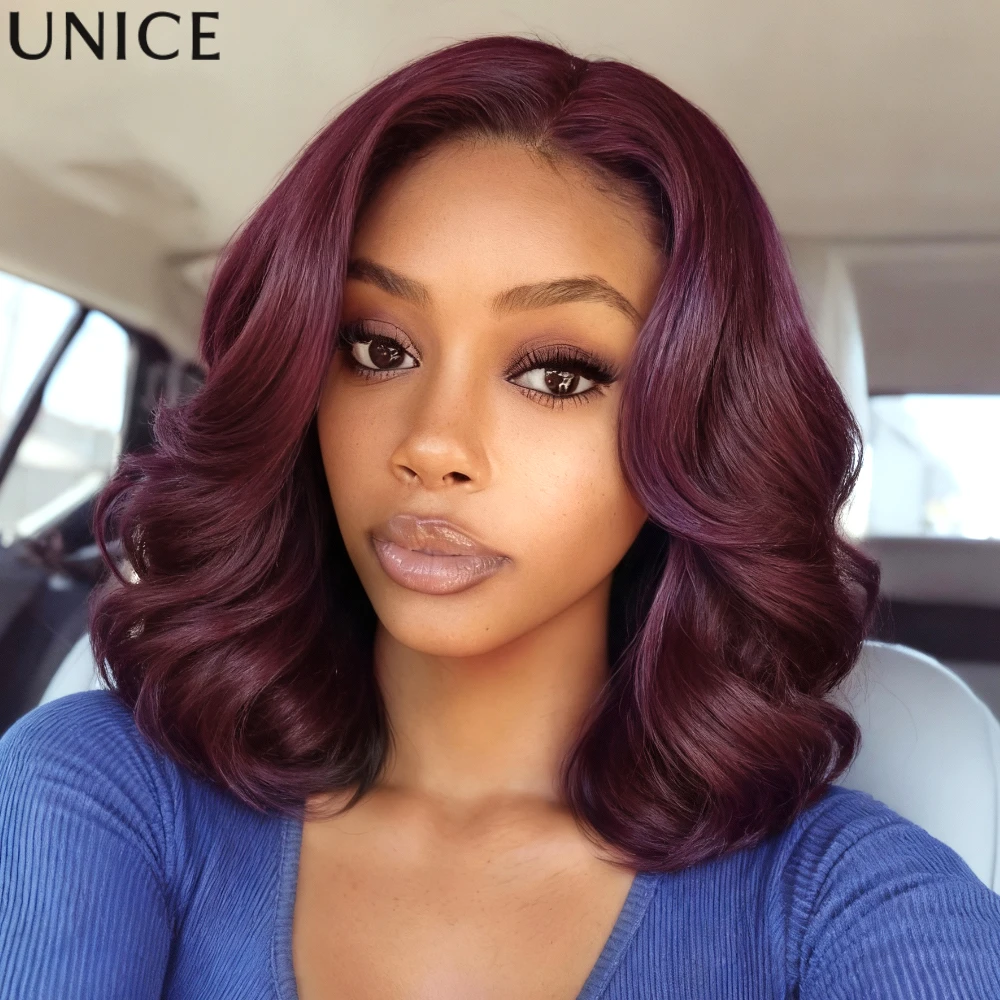 No-Slip Black Cherry Wavy Bob Wig