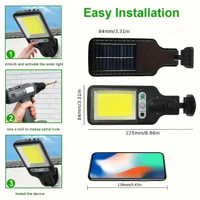 Solar Street Lights Outdoor Waterproof Human Body Sensing Courtyard Garden Wall Household Lights Rural Road Lighting Wall