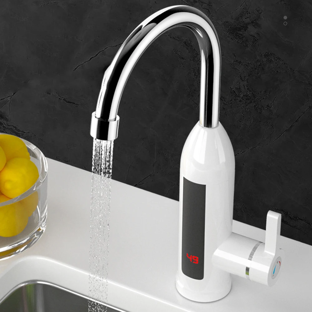 3500/3000W Mini Instant Electric Water Heating Shower Set LCD Digital Display Kitchen Bathroom Tankless Hot Water Faucet Heater