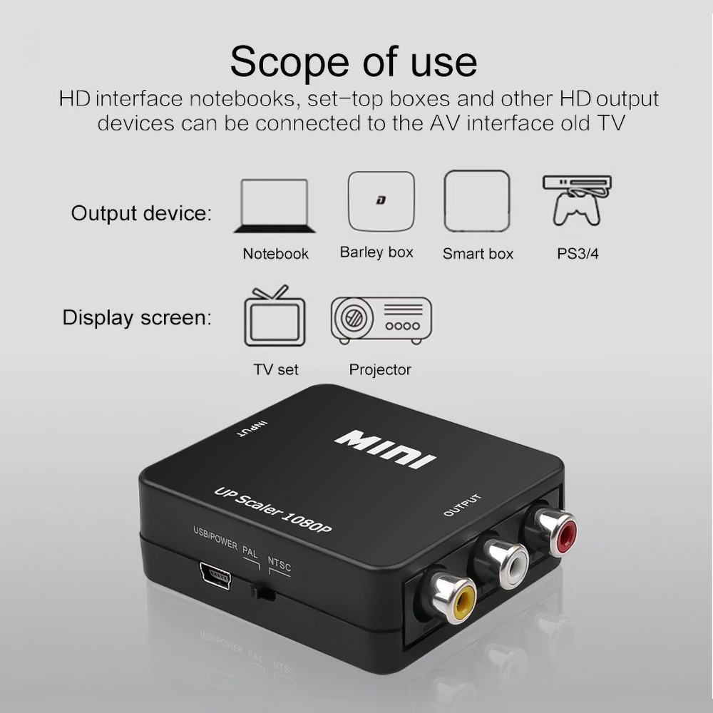 Adaptador RCA a HDMI AVAOWEIXUN