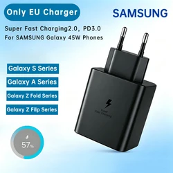 Enhanced Product Title:  
SAMSUNG Fast Charging Adapter with Type C Cable - 45W Charger + 1m/2m Cable Options - Black EU Plug