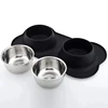 Antislip Double Dog Bowl With Silicone Mat Durable Stainless Steel Water Food Feeder Pet Feeding Drinking Bowls for Dogs Cats 6