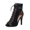High Quality Women Black High Heels Party  Ladies Shoes Slipery Sole Customizable Latin Dancing Street Booties Plus Size 6