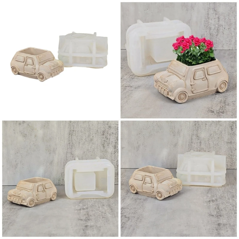 

Vintage Car Concrete Silicone Mold for Plant Flower Pots Pen Holder Cement Molds 40GB