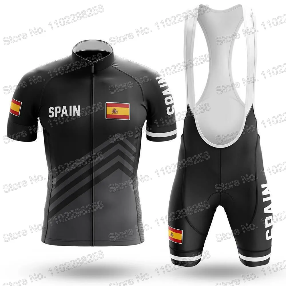Spain National Team Cycling Jersey Set Espana Flag Clothing Road Bike Shirts Suit Bicycle Bib Shorts MTB Wear Ropa