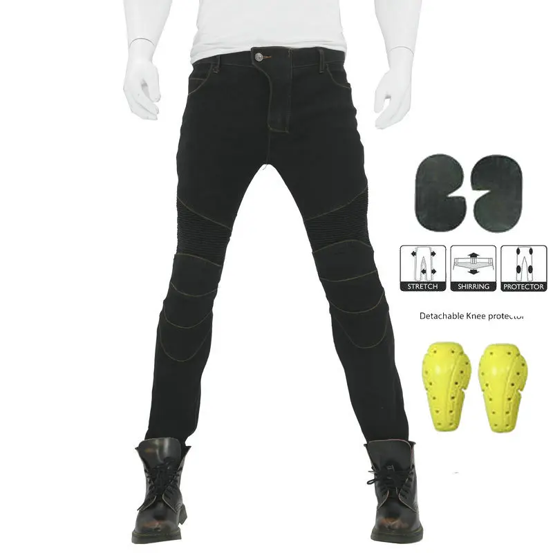 MANYMANY Jeans da Moto per Uomo Pantaloni da Moto protettivi per Jeans,  Blu, S/M/L/XL/2XL/3XL