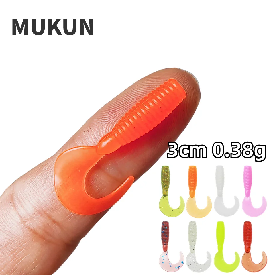 

MUKUN 20PCS Mini Ajing Soft Fishing Lure 0.38g/30mm Artificial Swimbait Jig Wobbler Bass Bait Fishing Tackle Soft Bait