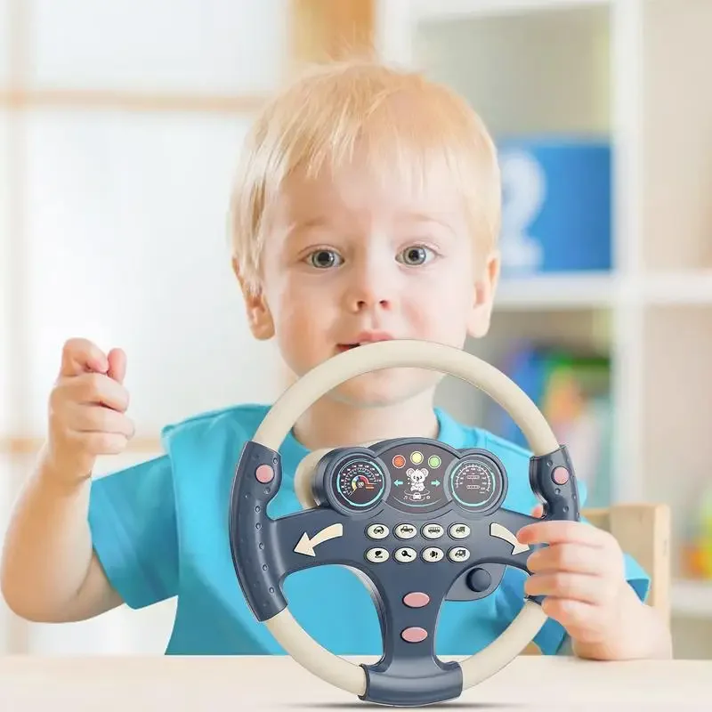 Infant Simulation Shining Steering Wheel Toys Education Lights Sound Copilots Stroller Steering Wheel Children's Vocal Toys Game 2