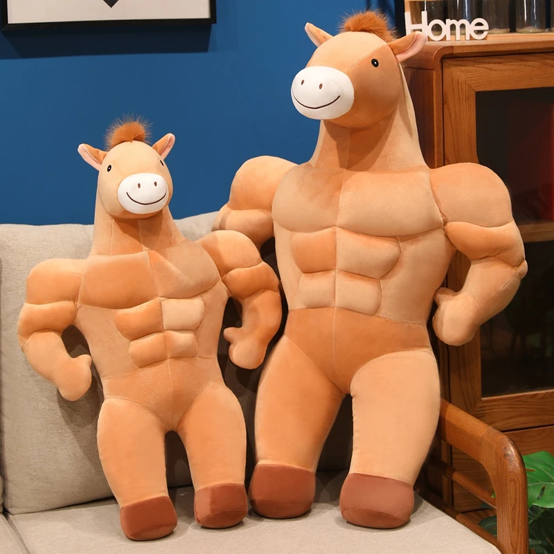 Wholesale Creative And Quirky Strong Muscular Abdominal Muscle Plush Toy Horse Doll Cute Cartoon Anime Decoration Christma Gift