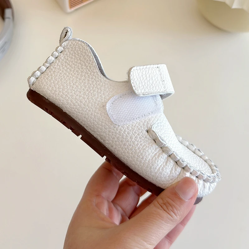 Children's Boys Loafers 1-6 Years Old Spring Fall White Simple Boys Girls Casual Shoes Black Soft Non-slip Kids Leather Shoes