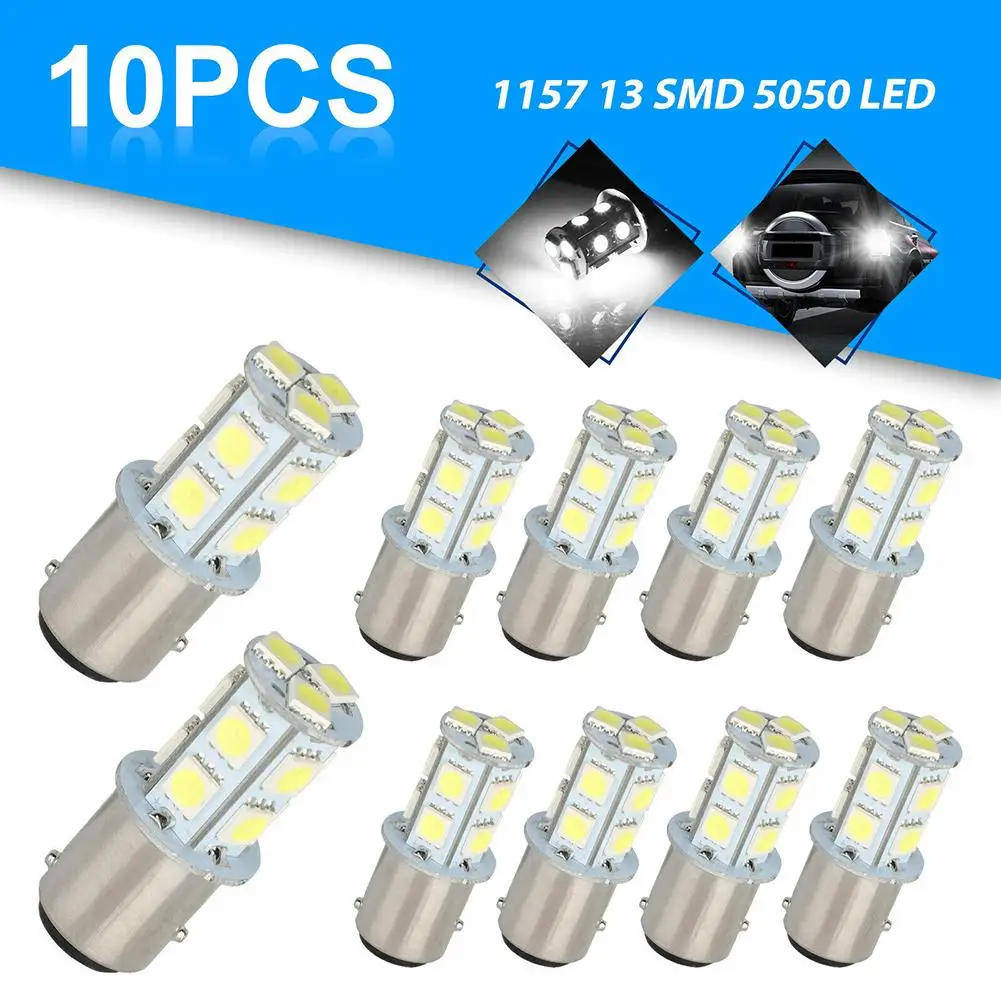 Box Of 10 Clear #1157 (1034) Dual Filament Tail & Brake Light Bulbs - 12V
