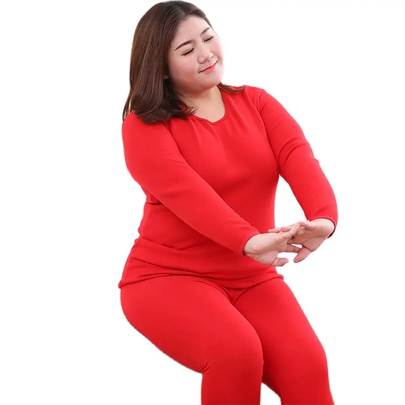 Women's Thicken Long Johns, Warm, Stretchy Thermals set, Fleece Velvet Underwear Set, Winter Clothing, Oversize, Plus Size, 6XL