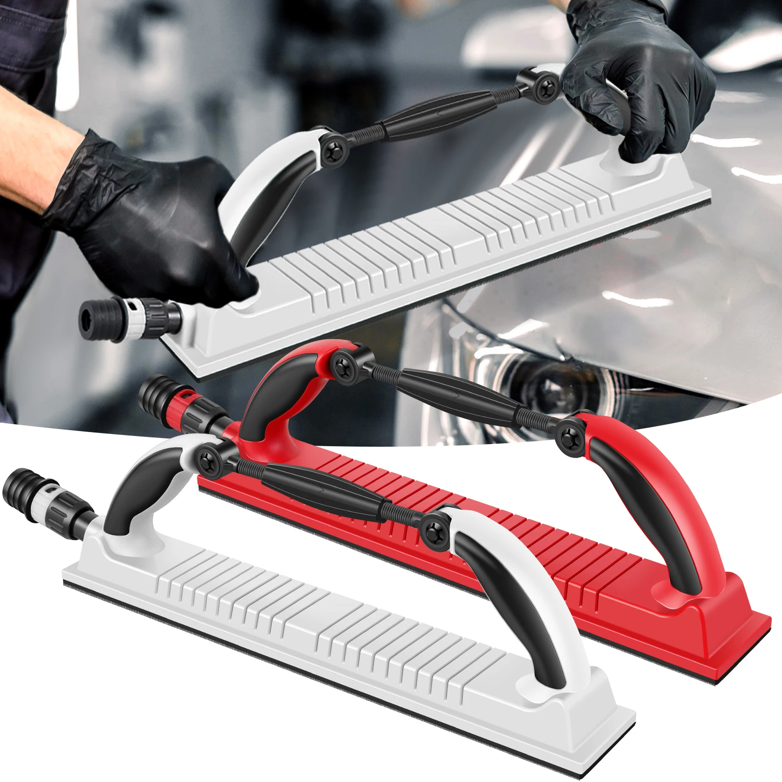 

Longboard Hand Sanding File Block Adjustable Dust Extraction Sanding Block with Hook and Loop Backing Plastic Longboard Hand