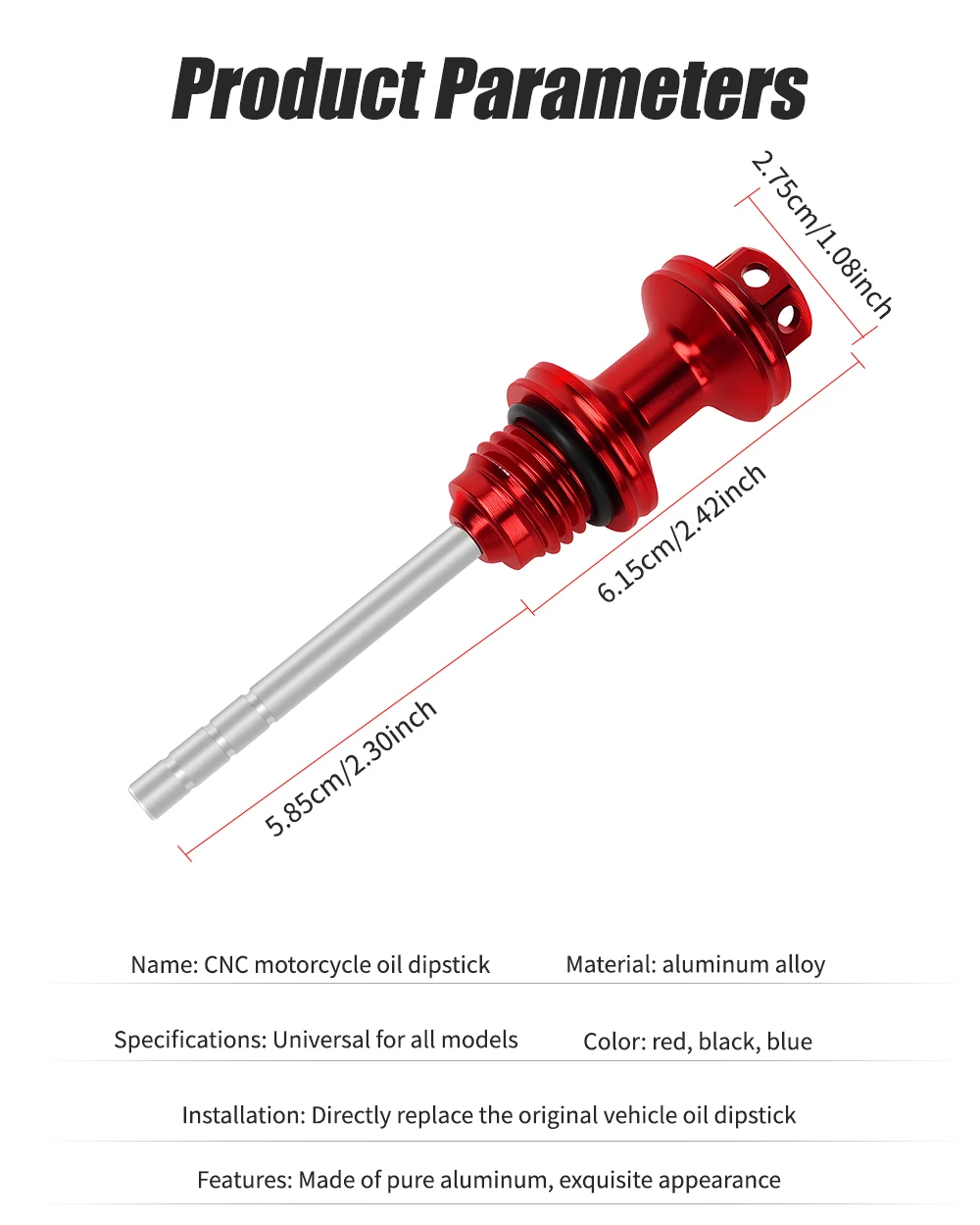 1PC Motorrad Motor Ölmessstab Einfülldeckel Stecker Motor Kurbelgehäuse Ölstandsanzeige für GY6 Roller Honda Yamaha Kawasaki suzuki – Detail 10