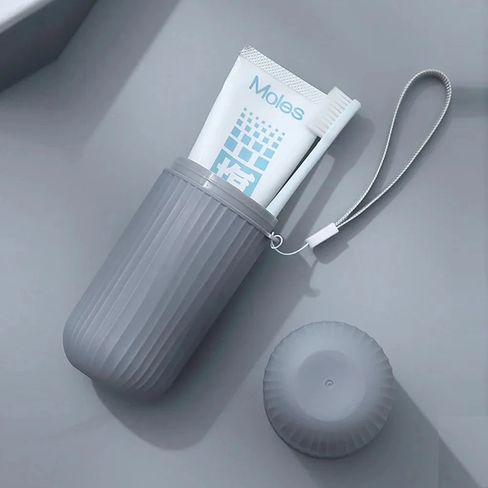 Travel Portable Toothbrush Cup Bathroom Toothpaste Holder Storage Case Box Organizer Travel Toiletries Storage Cup