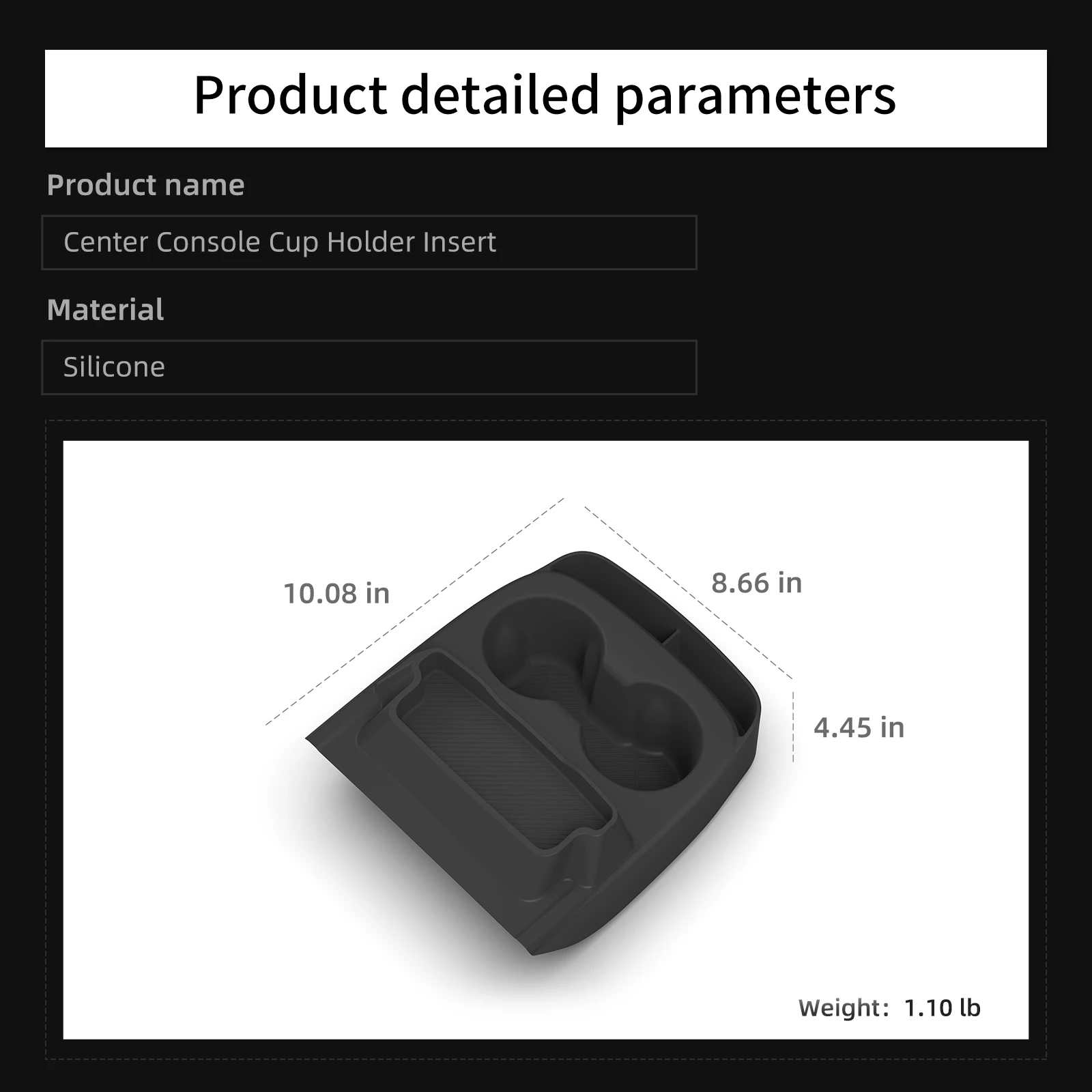 Smabee for Tesla Model Y Standard RWD 2025 2026 Water Cup Holder Insert Car Cup Box Shock-Absorbing Tray Silicone Organizer