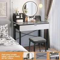 Table de maquillage pour petit appartement, chambre à coucher, rangement intégré, table de chevet, commode 3