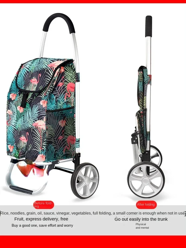 Shopping cart Hand-pulled luggage cart Climb stairs Foldable trolley