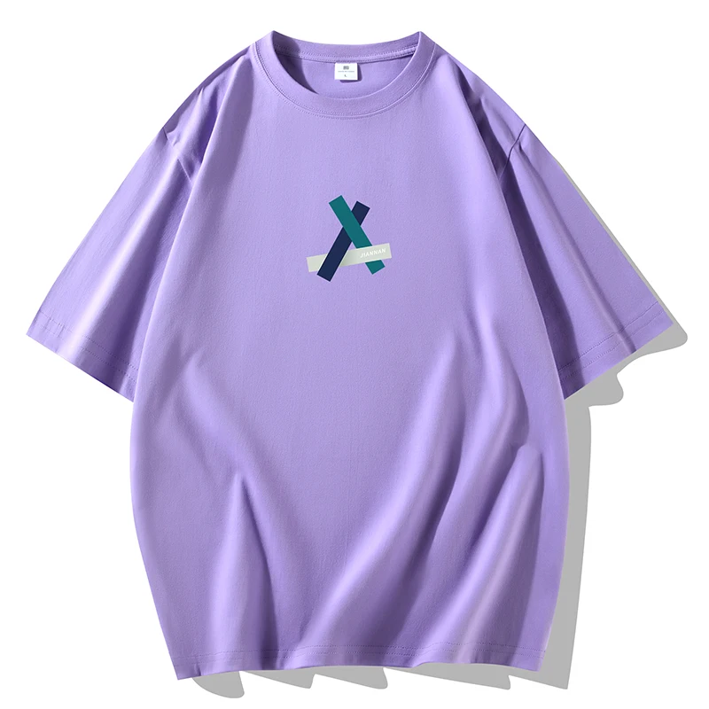 

Уличные повседневные футболки с принтом 240 г/м2, Мужская свободная одежда оверсайз, дышащие хлопковые модные футболки с коротким рукавом в стиле хип-хоп