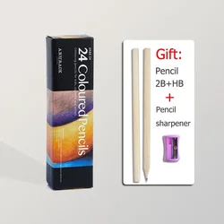 Vibrant Wooden Colored Pencils Set - Artistic Drawing and Writing Supplies (24 Colors)