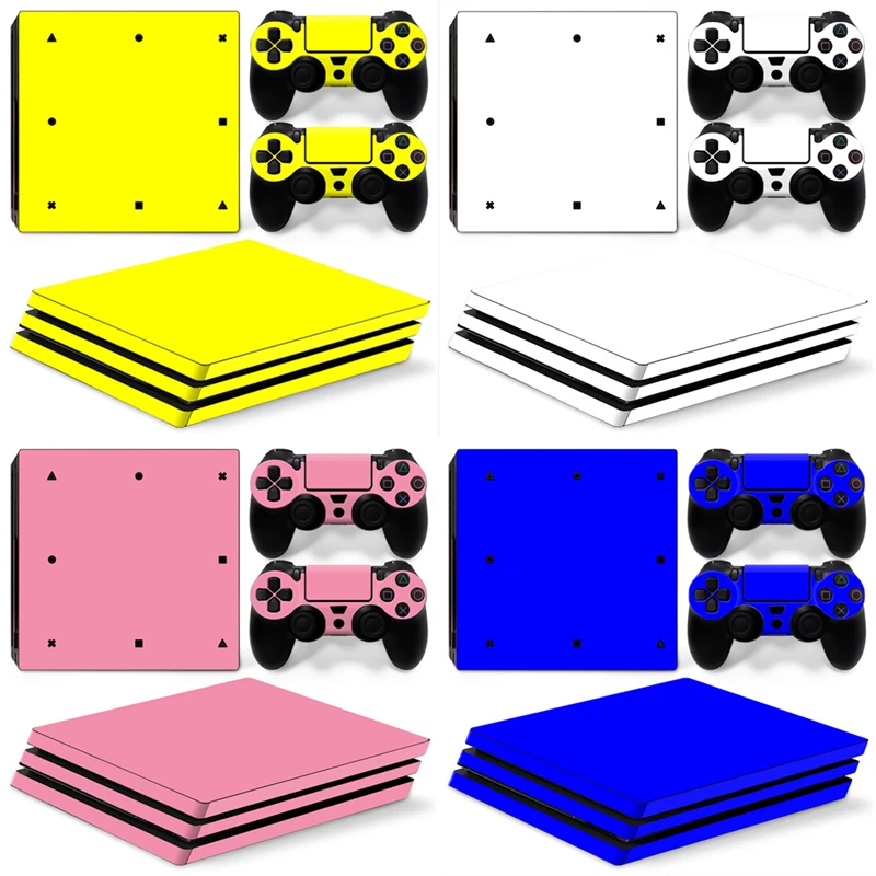 Cover Decalcomania Adesivo Skin Ps4 Pro Bianco Puro Colore Per Console Ps4 Pro E 2 Controller Vinile Skin Ps4 Pro
