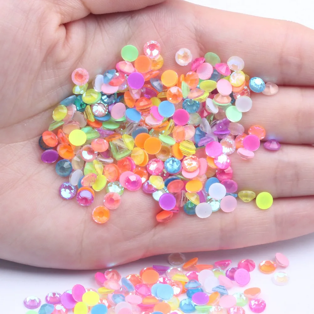 

2000pcs 2-4.8mm Assorted AB Fluorescence Rhinestone Bead Flat Back Dress Garment Bag Shoe Headwear Jewelry Phone Case Nail Art