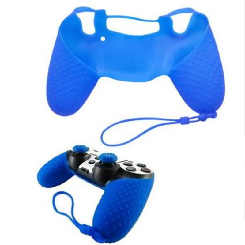 Studded Anti-Slip Silicone Skin & Thumb Grips For PS4 Controller – 2 Covers + 8 FPS Pro Grips (Black/White)