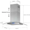 Range Hood 36 inch 700 CFM Ceiling Mount Kitchen Stove Hood Ducted with Tempered Glass 4 LED Lights Touch Control 3 Speed 6