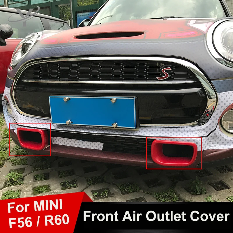 

2pcs Car Exterior Front Air Outlet Decoration Trim Cover Sticker For M Coope r S F 56 R 60 Country Car Styling Accessories