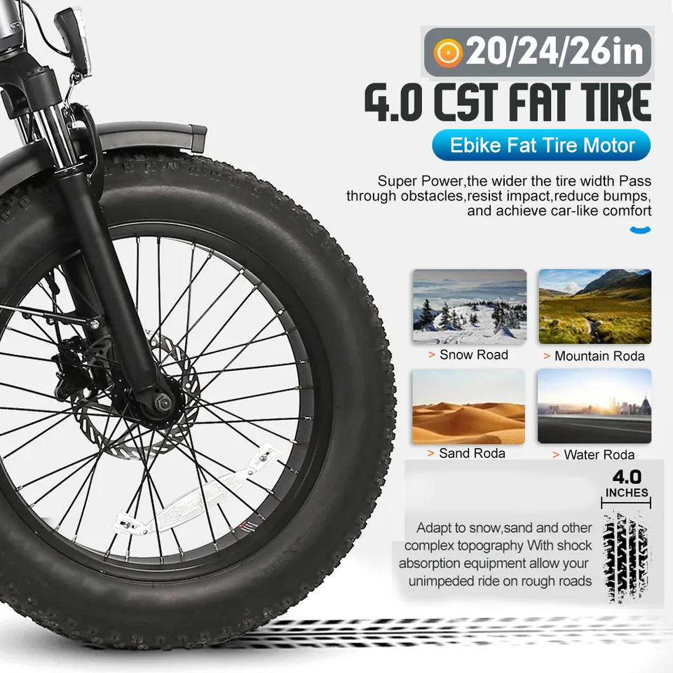 Kit Conversion Vélo Électrique 1500W 26 LCD Neige E-bike
