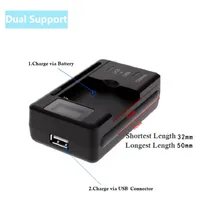 Mobile Battery Charger Universal LCD Indicator Screen USB-Port For Cell Phone Chargers 32-55mm Battery Charging AU UK EU Plug - Image 5