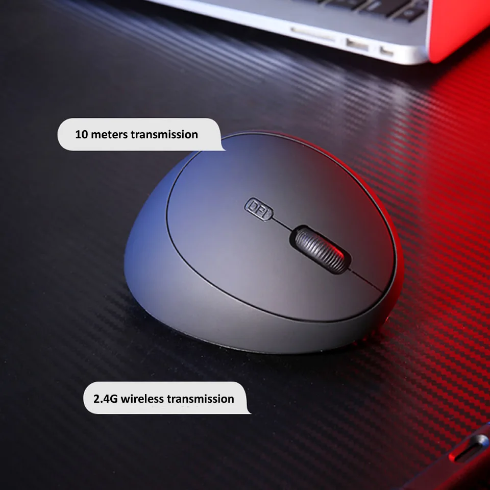 Hkza-mouse Vertical sem Fio Ergonômico Usb 1600dpi Escritório Rosa 6d Mini Silencioso para Computador Laptop pc 24g - Imagem 4