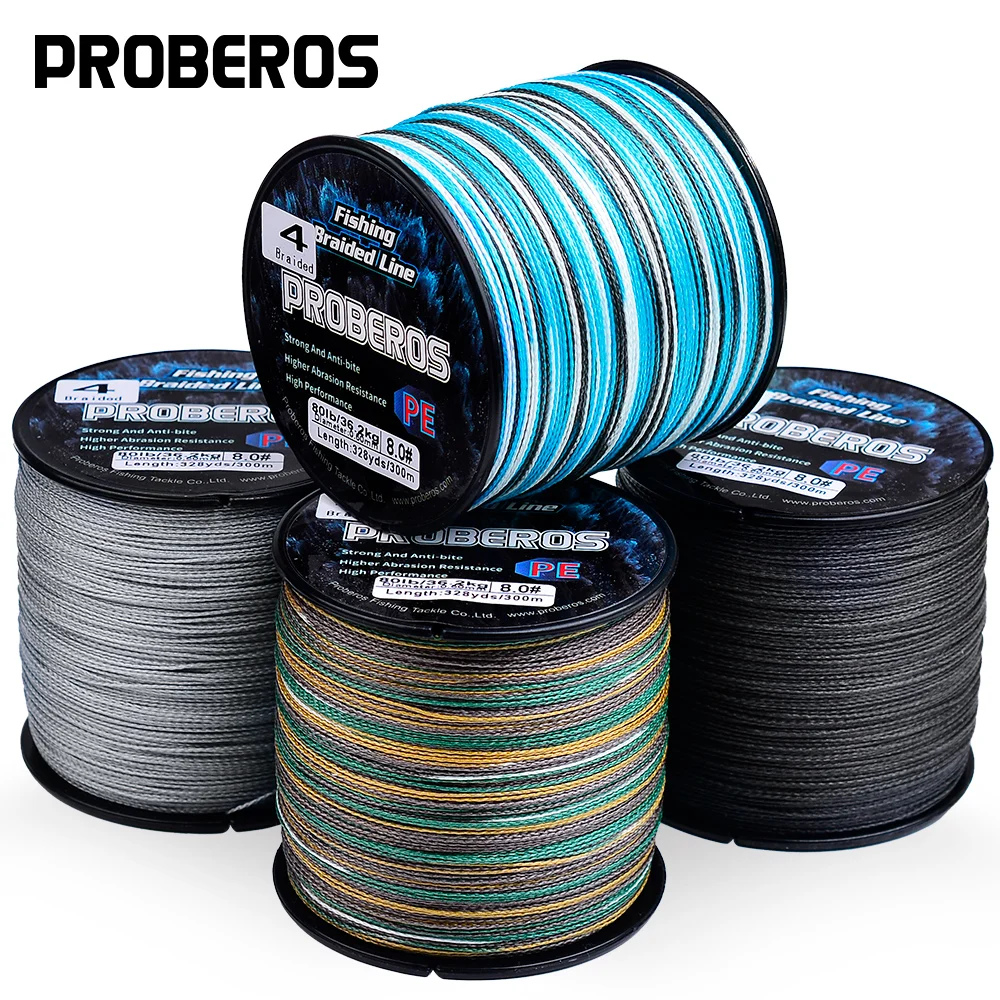 Ligne tressée Proberos 300M/328YDS 6-80LB tension forte et lisse - Lancer longue distance fluide
