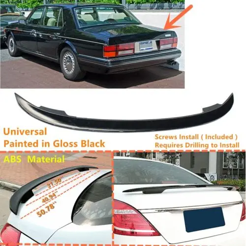 

For 84-1989 Rolls-Royce Silver Spur ABS Plastics Spoiler Universal Trunk Sedan Rear Wing Body Kit Accessories