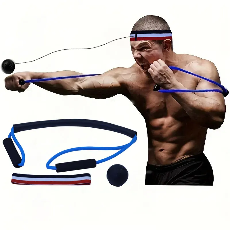 5pc Boxing Speed Ball Sanda Muay Thai Boxing Training Rope Elastic Band Resistance Rope Training Kick Combination