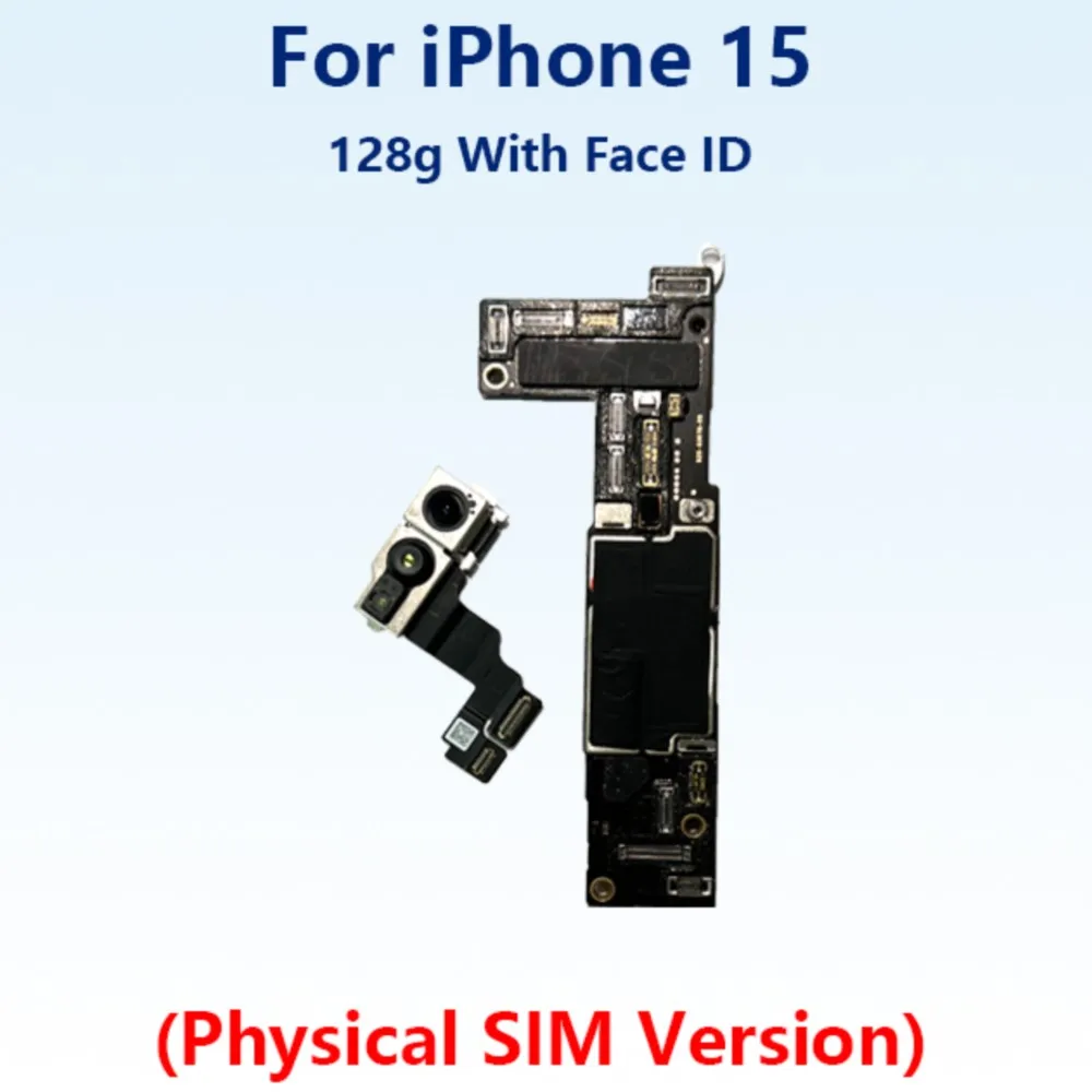 완벽하게 테스트된 정품 아이폰 15P 15 Pro Max 메인보드, Face ID 잠금 해제, iCloud 청소됨, 물리적 SIM 버전