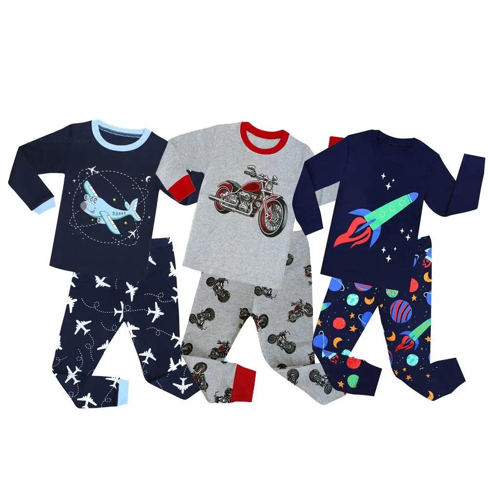 Long Sleeve Cotton Animal Cartoon Boys Kids Baby Children Pajamas Sets Girl Pajamas Children 2 3 4 5 6 7 8 Years cotton pajamas set