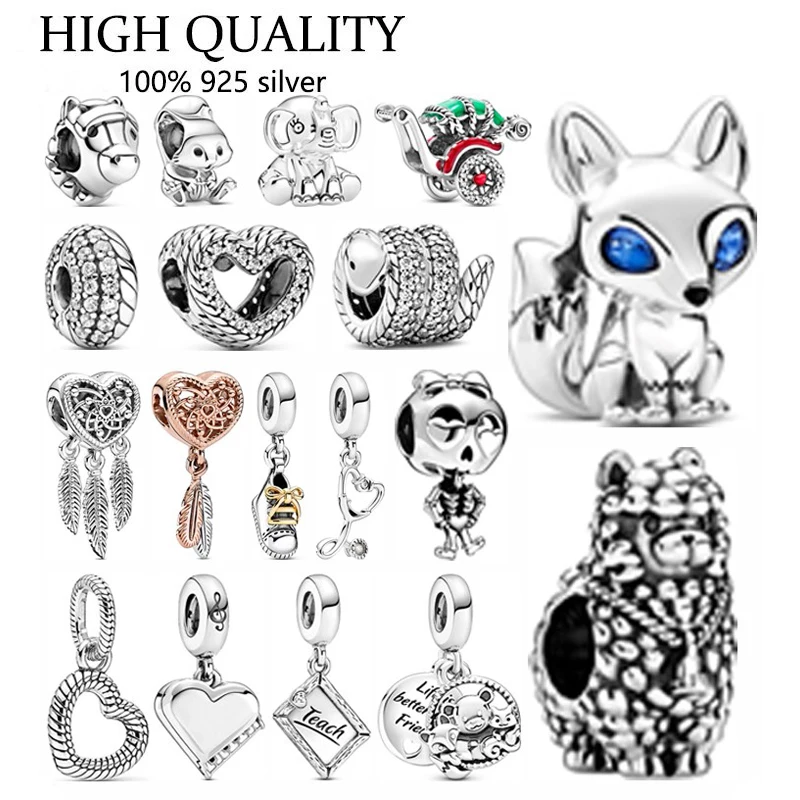 

Suitable For Original Pan Bracelet Necklace S925 Sterling Silver Stethoscope Fox And Dream Catcher Charm Woman Diy Jewelry