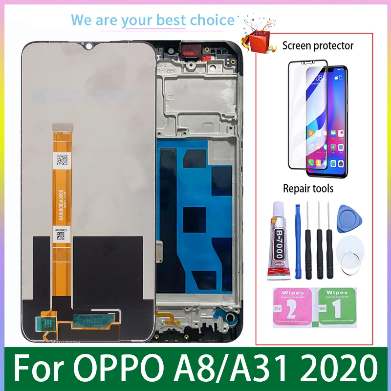 6.5'' For OPPO A31 2020 Original LCD Display With Frame Touch Screen Digiziter Assembly CPH2015 CPH2073 CPH2081 CPH2029 CPH2031