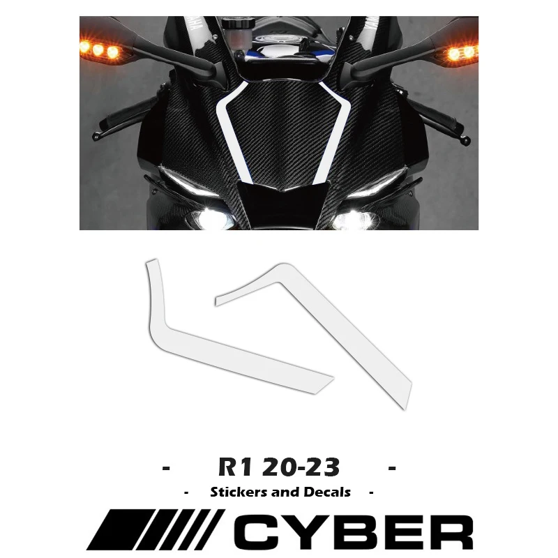 For YAMAHA YZFR1 R1 2020-2023 New Sticker Decal 2020-2021-2022-2023 Motorcycle Front Fairing Shell Line Sticker Decal fairing shell sticker decal replica full car sticker decals xt600 for yamaha xt 600 z tenere 1983 1984