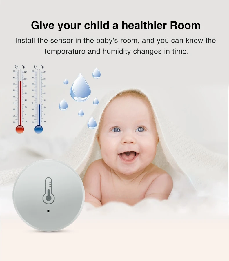 Tuya Zigbee Temperature Humidity Sensor Voice Control Intelligent Home Hygrometer Real-time Monitoring Voice Alexa