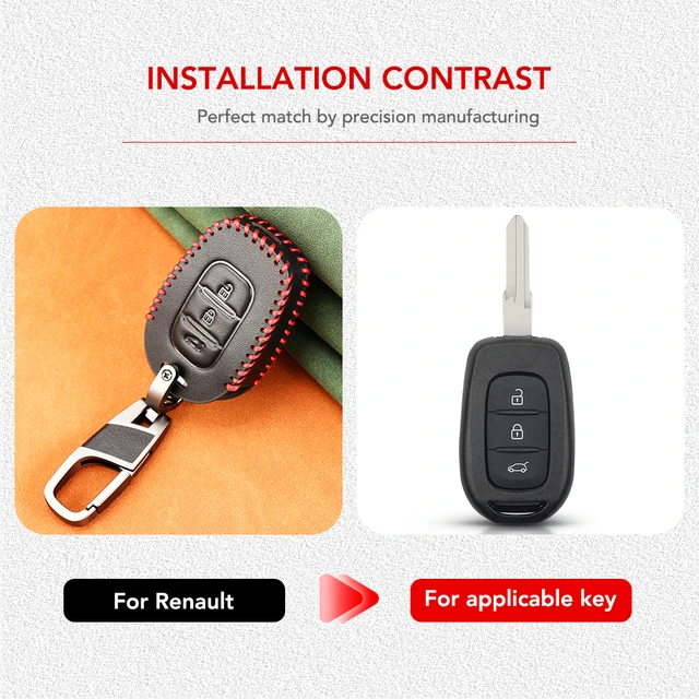 Leather Key Case for Dacia Sandero Stepway Logan Duster for Renault Duster  Dokker Logan Stepway Clio 5 SS2 Renault TWingo Cover - AliExpress