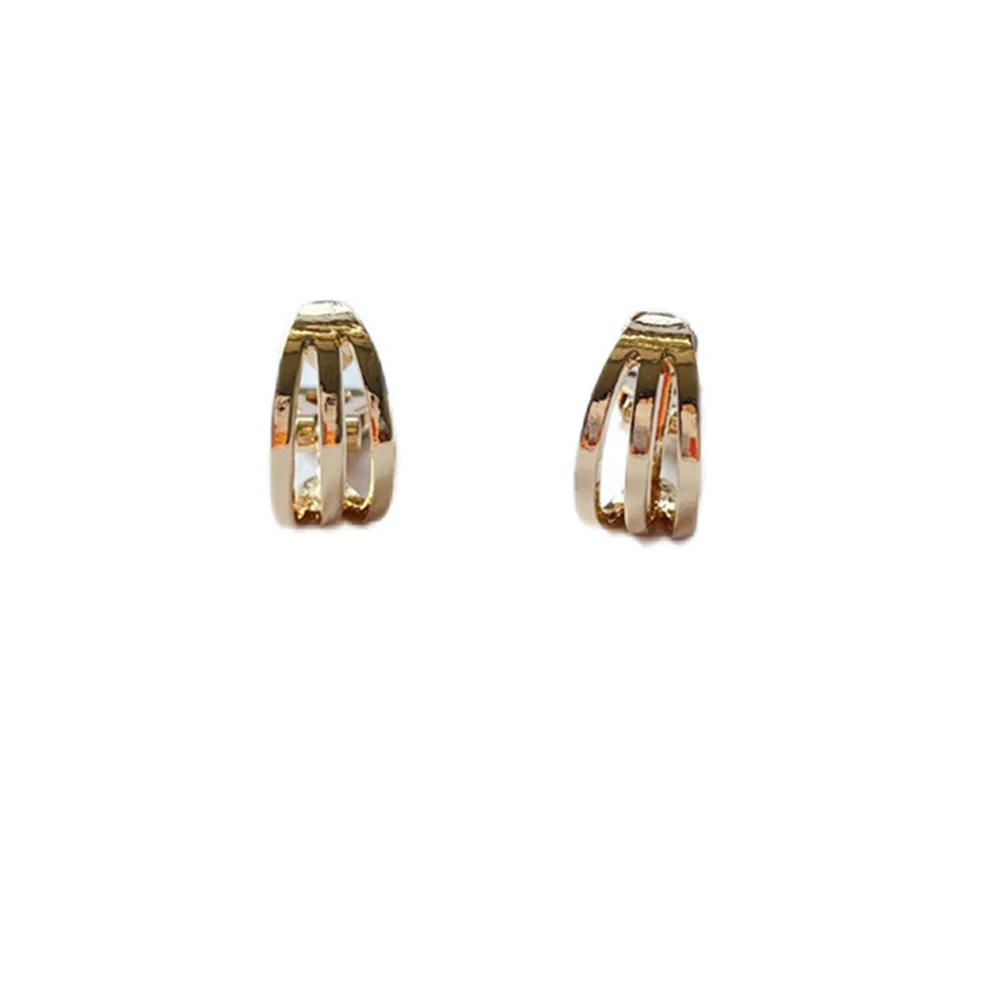 New Simple Gold Color Geometric Ear Clip On Earrings Without Piercing No Hole Ear Cuff Earings Non Pierced Metal Jewelry