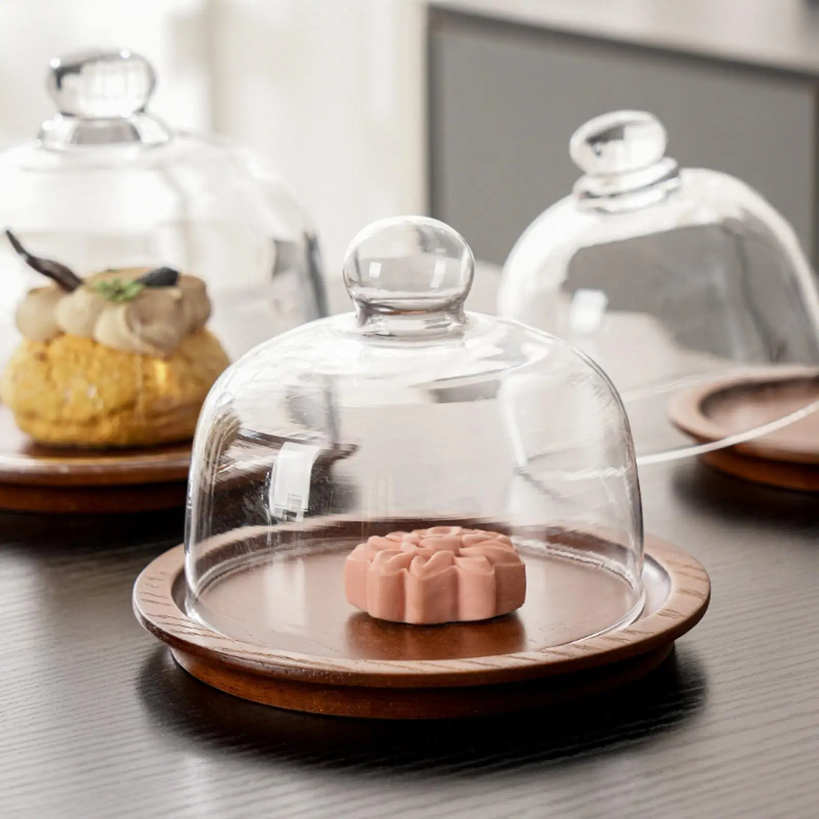 Présentoir À Desserts Plateau De Gâteau Avec Couvercle De Poussière De