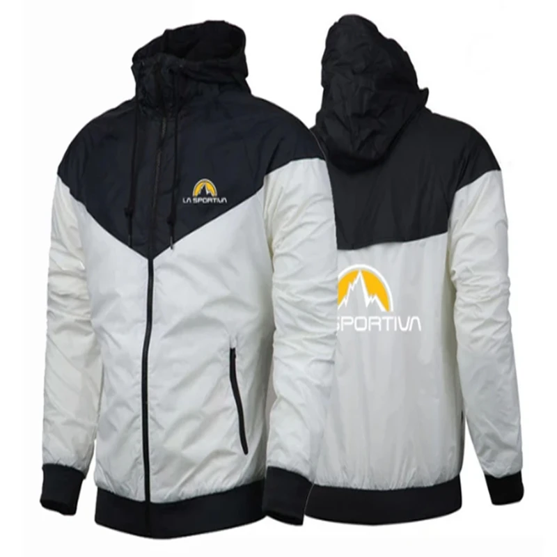 NEW leisure Men Spring Autumn La Sportiva Logo Thin Stly Hooded Waterproof Sport Hight Quality Color Windbreaker Jacket Coats 3